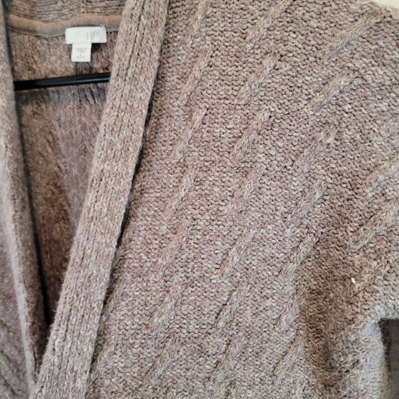 J Jill Cardigan Sweater Womens S Petite Brown Long Sleeve Chunky Knit Alpaca - Picture 4 of 9